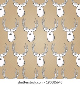 Deer head background pattern vector