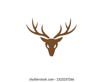 Deer Head Big Horns Logo Design Stock Vector (Royalty Free) 1323237266 ...