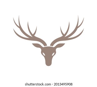 Deer Head Big Horns Logo Design Stock Vector (Royalty Free) 2013495908 ...