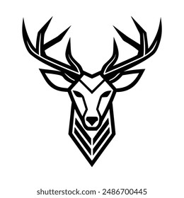 deer head black silhouette vector illustration