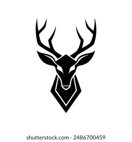 deer head black silhouette vector illustration
