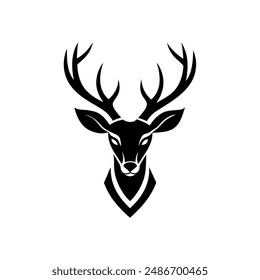 deer head black silhouette vector illustration