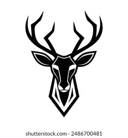 deer head black silhouette vector illustration