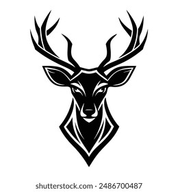 deer head black silhouette vector illustration