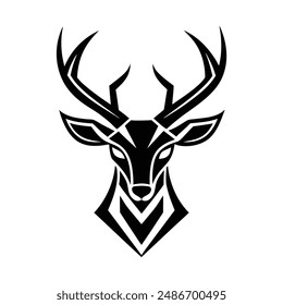 deer head black silhouette vector illustration