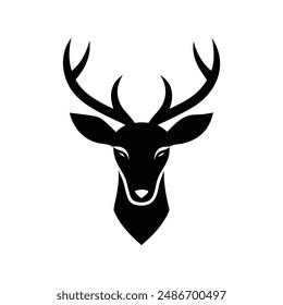 deer head black silhouette vector illustration