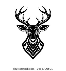 deer head black silhouette vector illustration