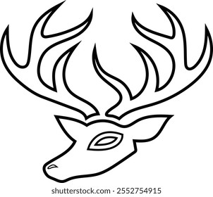 deer head black silhouette vector illustration