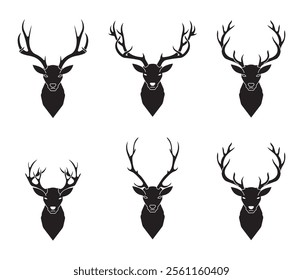 deer head black siluet vector design
