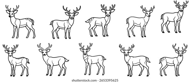 Deer head black and white icon vector