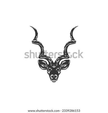 Deer head black and white illustration