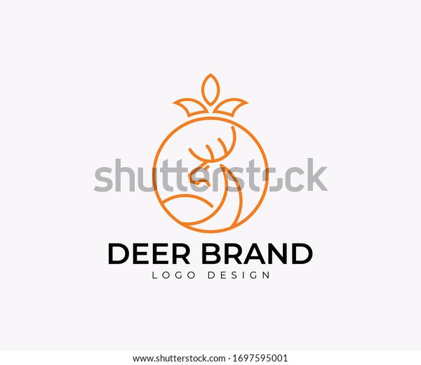 Deer Head Brand Logo Design Stock Vector (Royalty Free) 1697595001