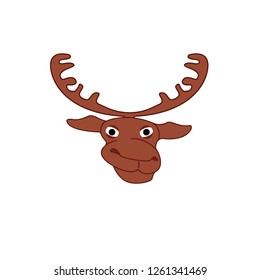 Deer Head cartoon. Deer Smyle. Vector illustration  of Caricature Deer