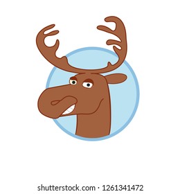 Deer Head cartoon. Deer Smyle. Vector illustration  of Caricature Deer