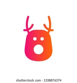 Deer head - Christmas deer flat icon
