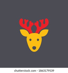 Deer Head Christmas Icon vector illustration