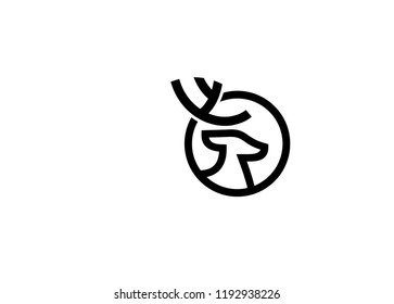 deer head circle logo icon design vector