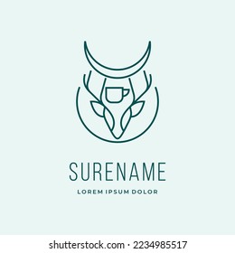 deer head coffee cafe logo design inspiration