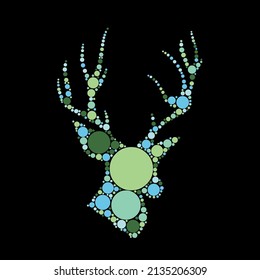 Hirschkopf-Farbpunktsymbol, Vektorsymbol