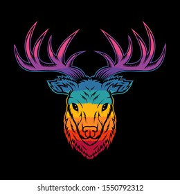 deer head colorful vector illustration for your company or brand