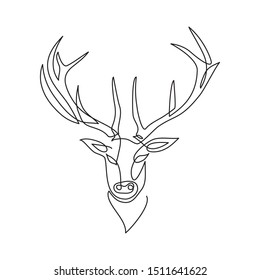 Deer head continuous line drawing art