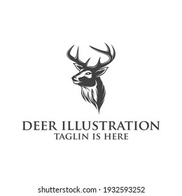 Deer head creative design logo vector. Deer illustration ,Abstract Deer Head Logo Design. Vector illustration. Stylized geometric shape deer logotype.