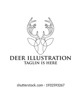 Deer head creative design logo vector. Deer illustration ,Abstract Deer Head Logo Design. Vector illustration. Stylized geometric shape deer logotype.