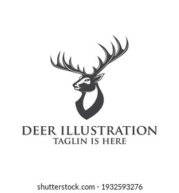 Deer head creative design logo vector. Deer illustration ,Abstract Deer Head Logo Design. Vector illustration. Stylized geometric shape deer logotype.