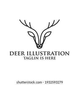 Deer head creative design logo vector. Deer illustration ,Abstract Deer Head Logo Design. Vector illustration. Stylized geometric shape deer logotype.