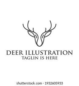 Deer head creative design logo vector. Deer illustration, Abstract Deer Head Logo Design. Vector illustration. Stylized geometric shape deer logotype.
