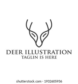 Deer head creative design logo vector. Deer illustration, Abstract Deer Head Logo Design. Vector illustration. Stylized geometric shape deer logotype.