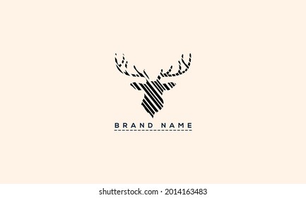 Deer head creative design logo vector. Deer illustration
