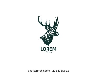 Deer head creative design logo vector icon