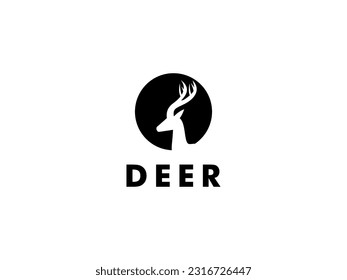 Deer head creative design logo vector template