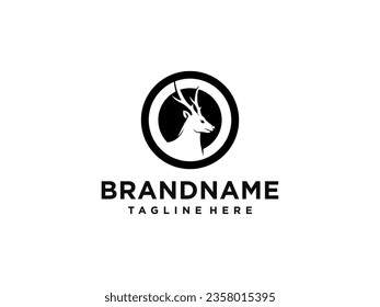 Deer head creative design logo vector. Deer illustration
