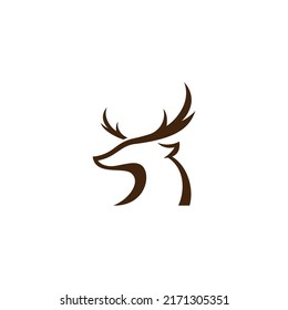 Deer head creative logo design vector