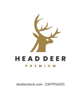 Deer head creative vector logo design.
