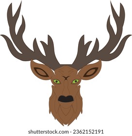 Hirschkopf ausgeschnitten Silhouette Hornelke oder Bühnensymbole Vektordesign.