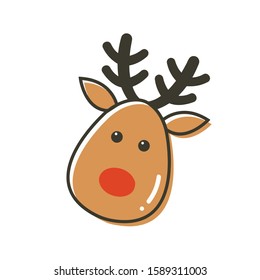 deer head cute flat design vector 