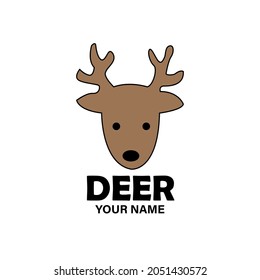 deer head design logo vector. little deer cartoon icon vector