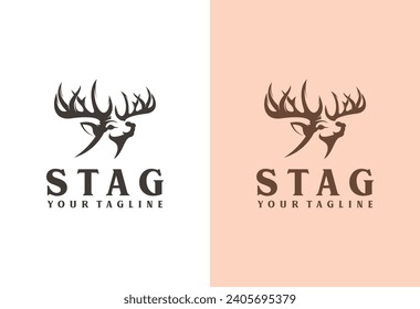 Deer head design logo vector. Deer illustration