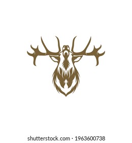 Deer head design vector illustration, Creative Deer head logo design concept template, symbols icons