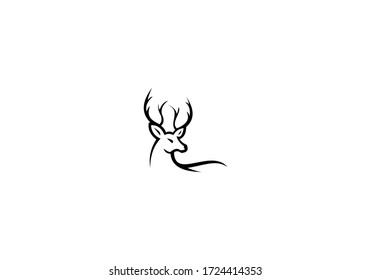 Deer head design vector template