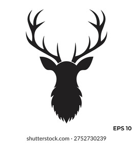 deer head display flat icon vector
