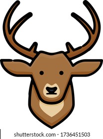 Deer Head Doodle Sketch Icon