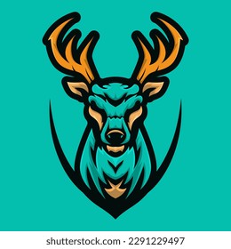 Deer head esport logo. Vector illustration