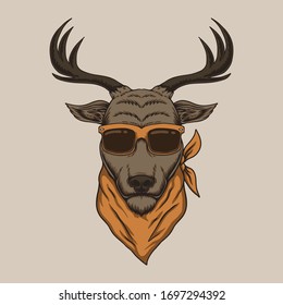 Deer head eyeglasses vector illustration for your company or brand