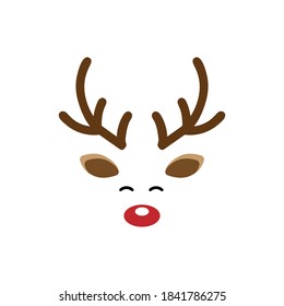 Deer head face icon isolated on white background