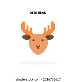 Deer Head flat icon. Vector illustration on white background. Can used for digital product, presentation, UI and many more.