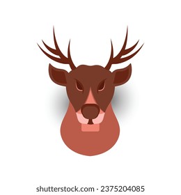 Deer head flat style isolated illustration